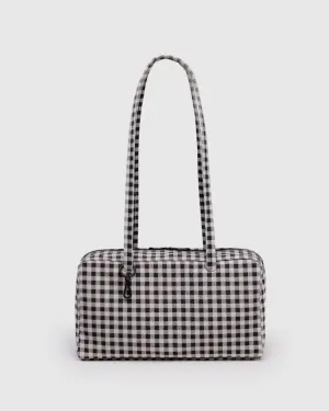 BAGGU Nylon Bowler Bag - Black & White Gingham