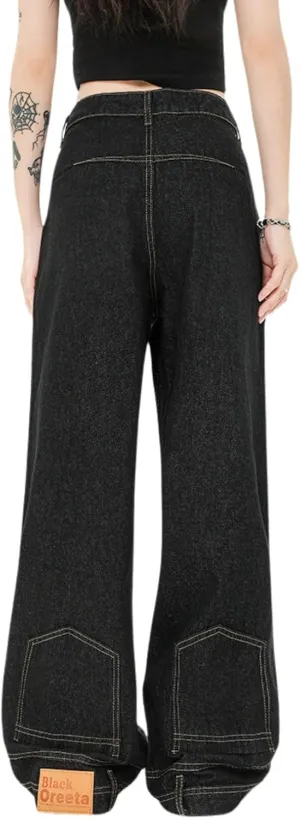 Baggy Jeans for Women Men Ripped Straight Leg Pants High Waisted Distressed Jeans Y2K Grunge Summer Clothes.