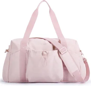 BAGSMART Duffle Bag for Travel, Weekender Overnight Bags for Women with Wet Pocket Underseat for Airplane (pink)