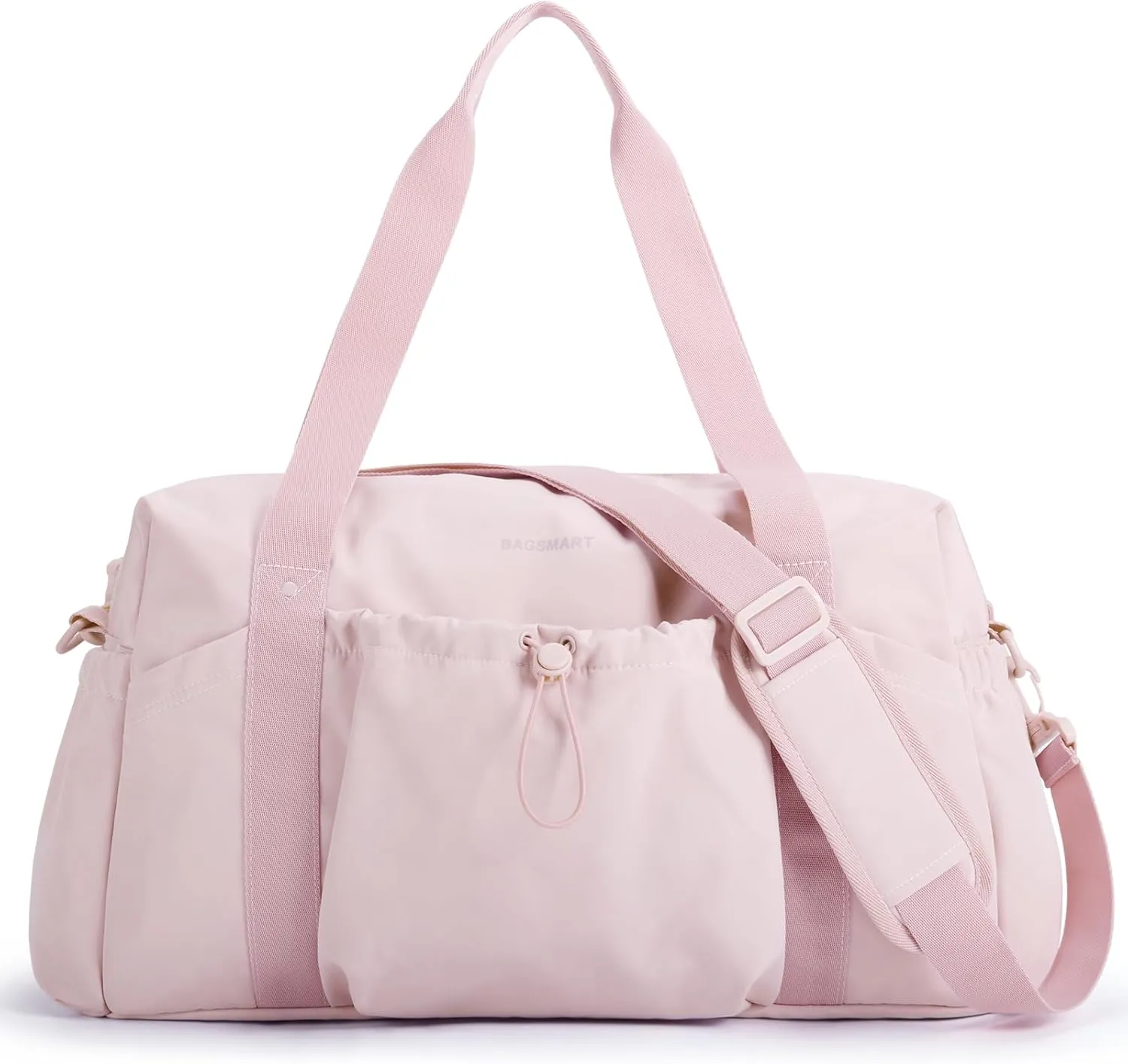 BAGSMART Duffle Bag for Travel, Weekender Overnight Bags for Women with Wet Pocket Underseat for Airplane (pink)