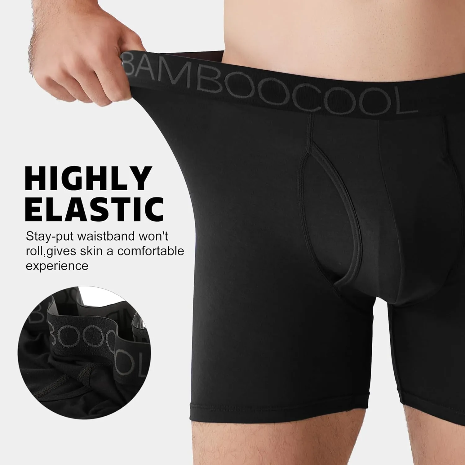 BAMBOO COOL Breathable Men's Underwear Modern Multipack Comfortsoft Moisture-Wicking Boxer Briefs 6 Pack