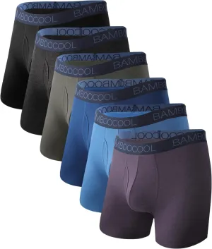 BAMBOO COOL Breathable Men's Underwear Modern Multipack Comfortsoft Moisture-Wicking Boxer Briefs 6 Pack