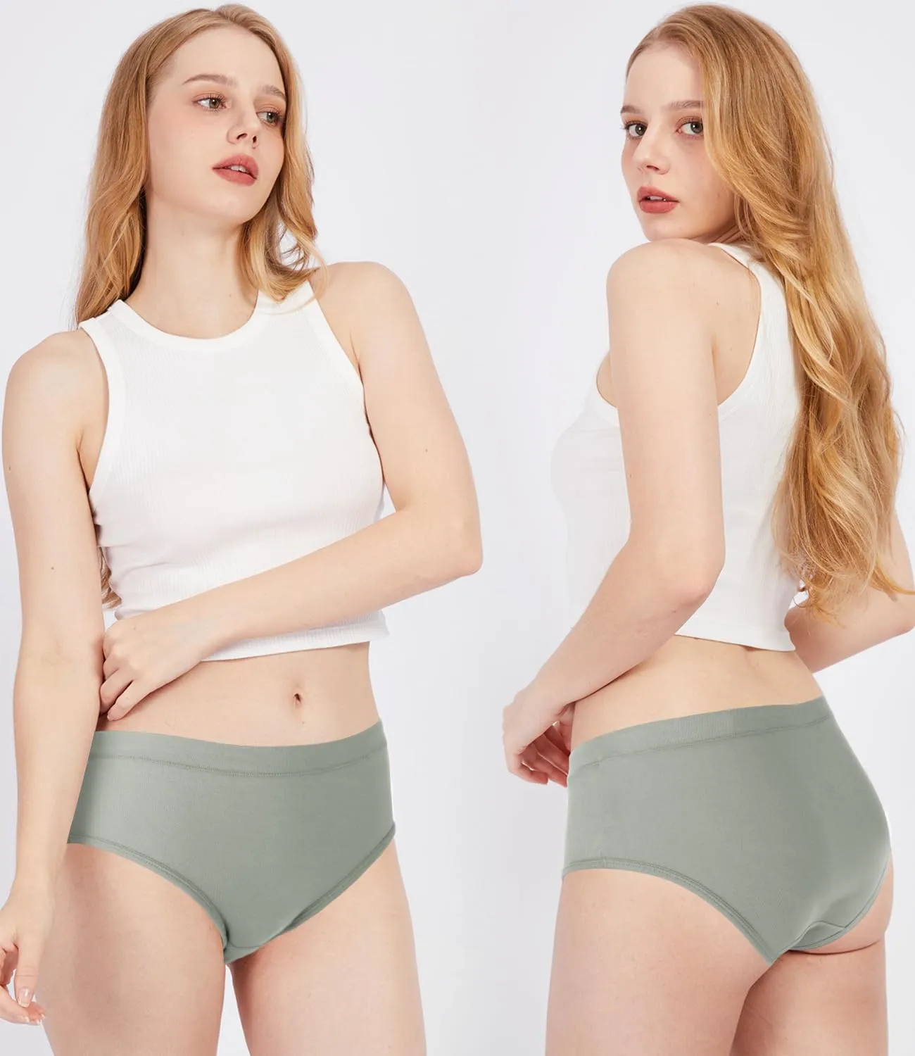 BAMBOO COOL Womens Underwear, Moisture-Wicking Briefs, Soft and Breathable Panties, Mid Waist, 5-Pack