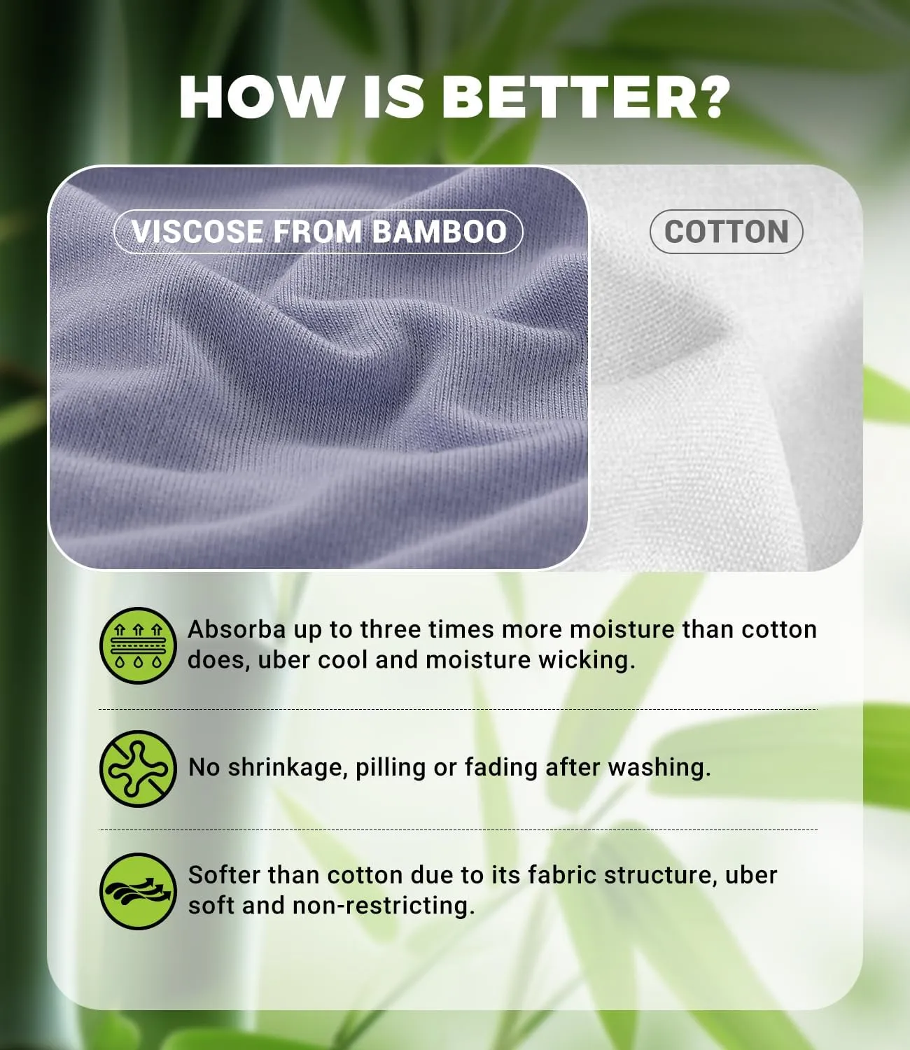 BAMBOO COOL Womens Underwear, Moisture-Wicking Briefs, Soft and Breathable Panties, Mid Waist, 5-Pack