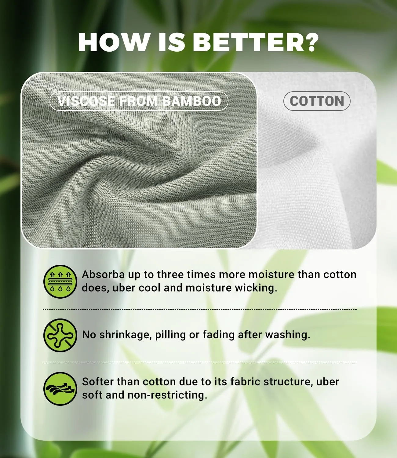 BAMBOO COOL Womens Underwear, Moisture-Wicking Briefs, Soft and Breathable Panties, Mid Waist, 5-Pack