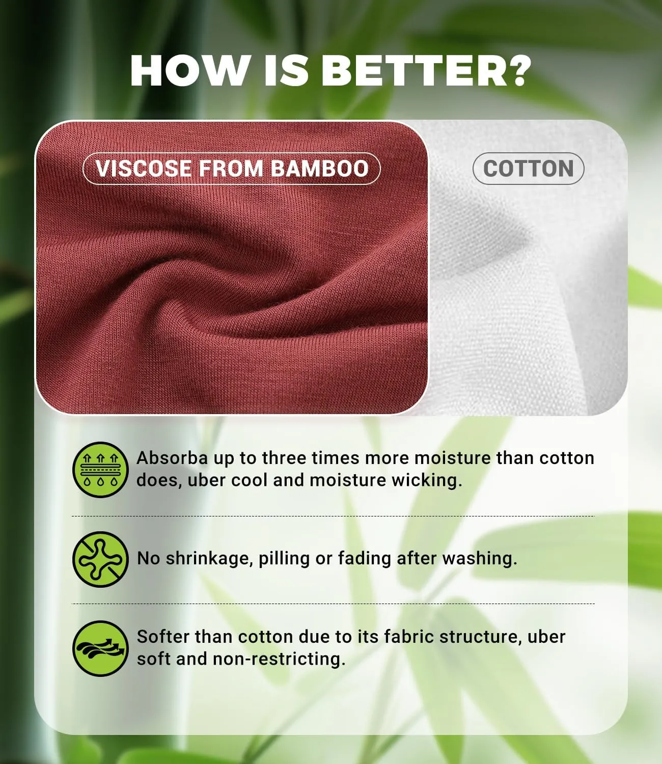 BAMBOO COOL Womens Underwear, Moisture-Wicking Briefs, Soft and Breathable Panties, Mid Waist, 5-Pack