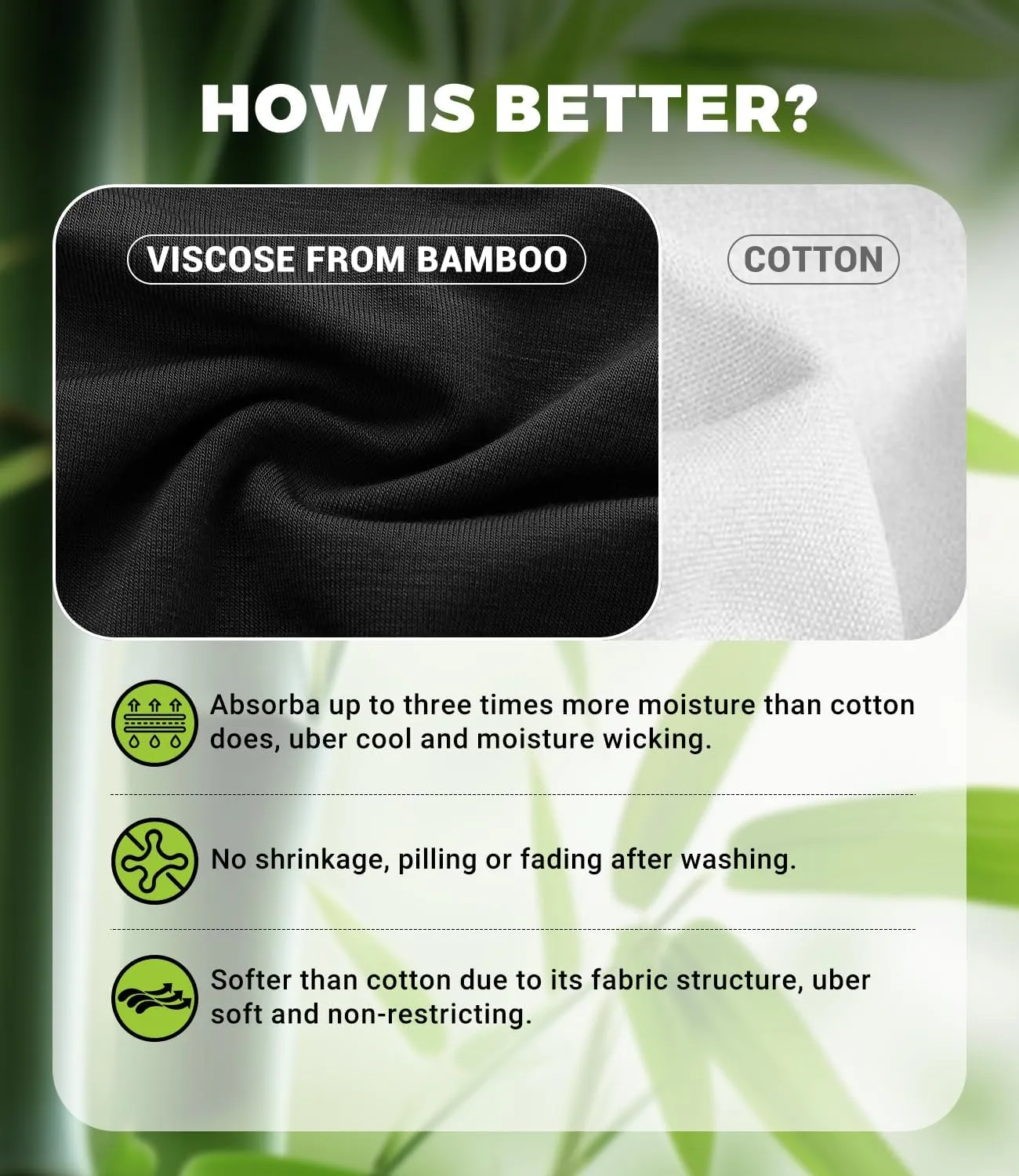 BAMBOO COOL Womens Underwear, Moisture-Wicking Briefs, Soft and Breathable Panties, Mid Waist, 5-Pack