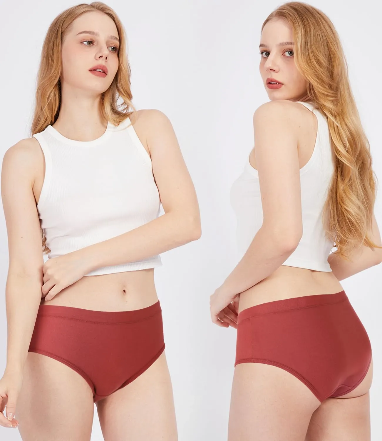 BAMBOO COOL Womens Underwear, Moisture-Wicking Briefs, Soft and Breathable Panties, Mid Waist, 5-Pack