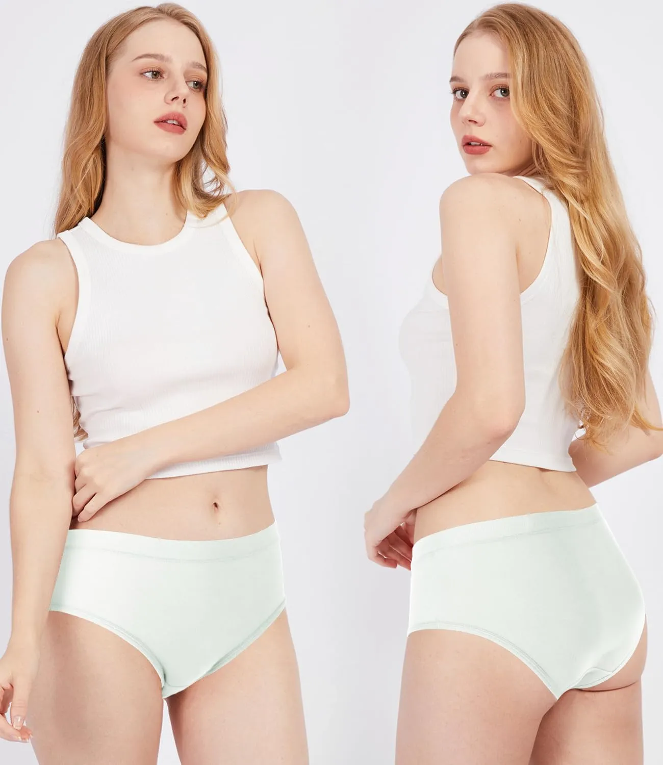 BAMBOO COOL Womens Underwear, Moisture-Wicking Briefs, Soft and Breathable Panties, Mid Waist, 5-Pack