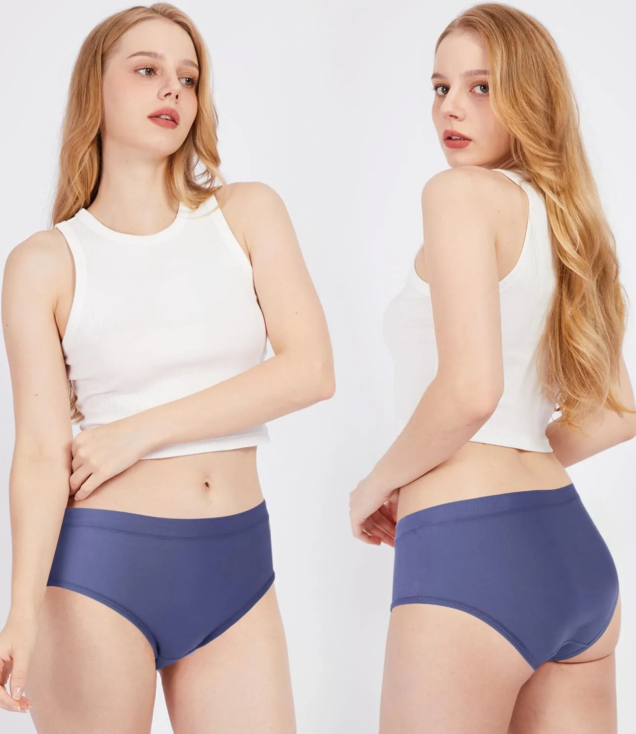 BAMBOO COOL Womens Underwear, Moisture-Wicking Briefs, Soft and Breathable Panties, Mid Waist, 5-Pack
