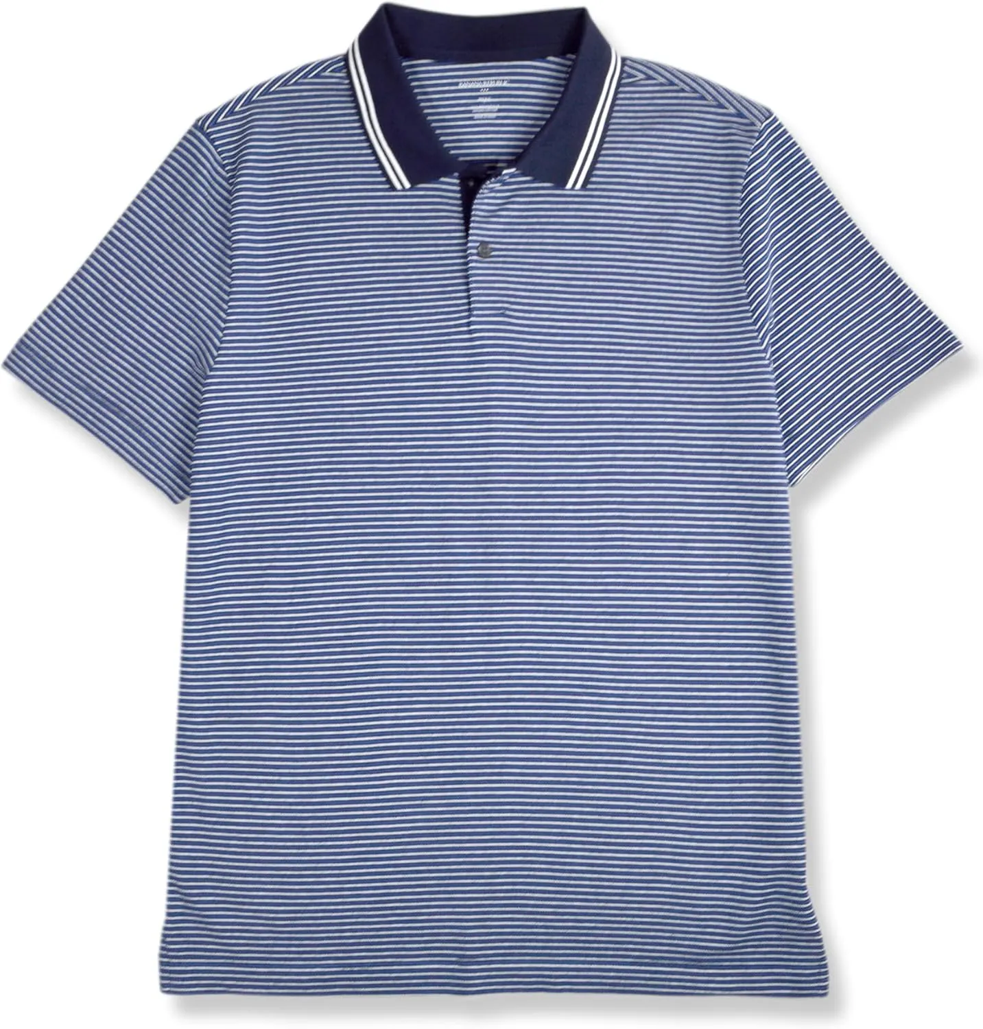 Banana Republic Mens 691730 Standard Fit Pique Mesh All Cotton Striped Polo Shirt