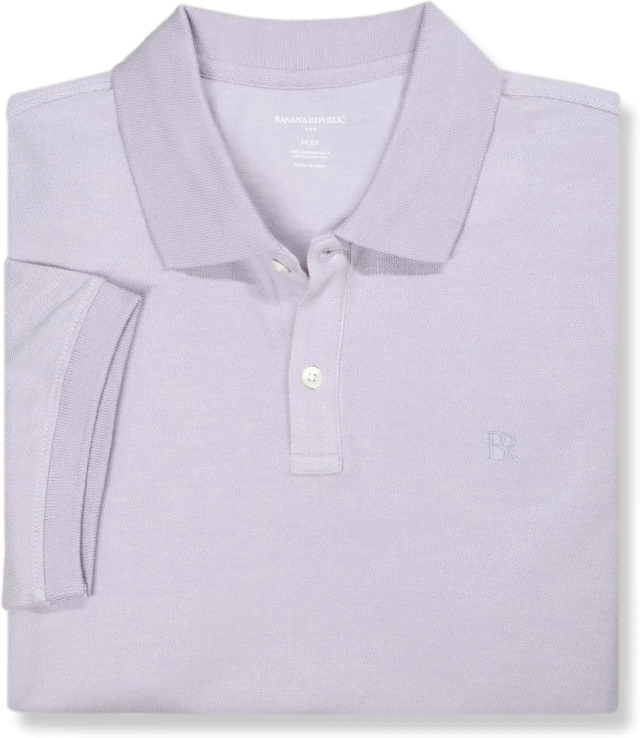 Banana Republic Mens 719664 Standard Fit Pique Mesh All Cotton Monogram Polo Shirt