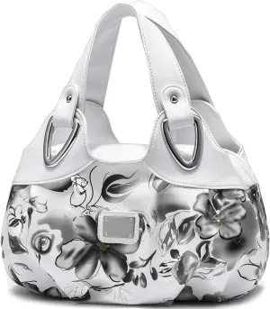 Barsine Vegan Leather Purse for Women Fashion Hobo Style Floral Handbag