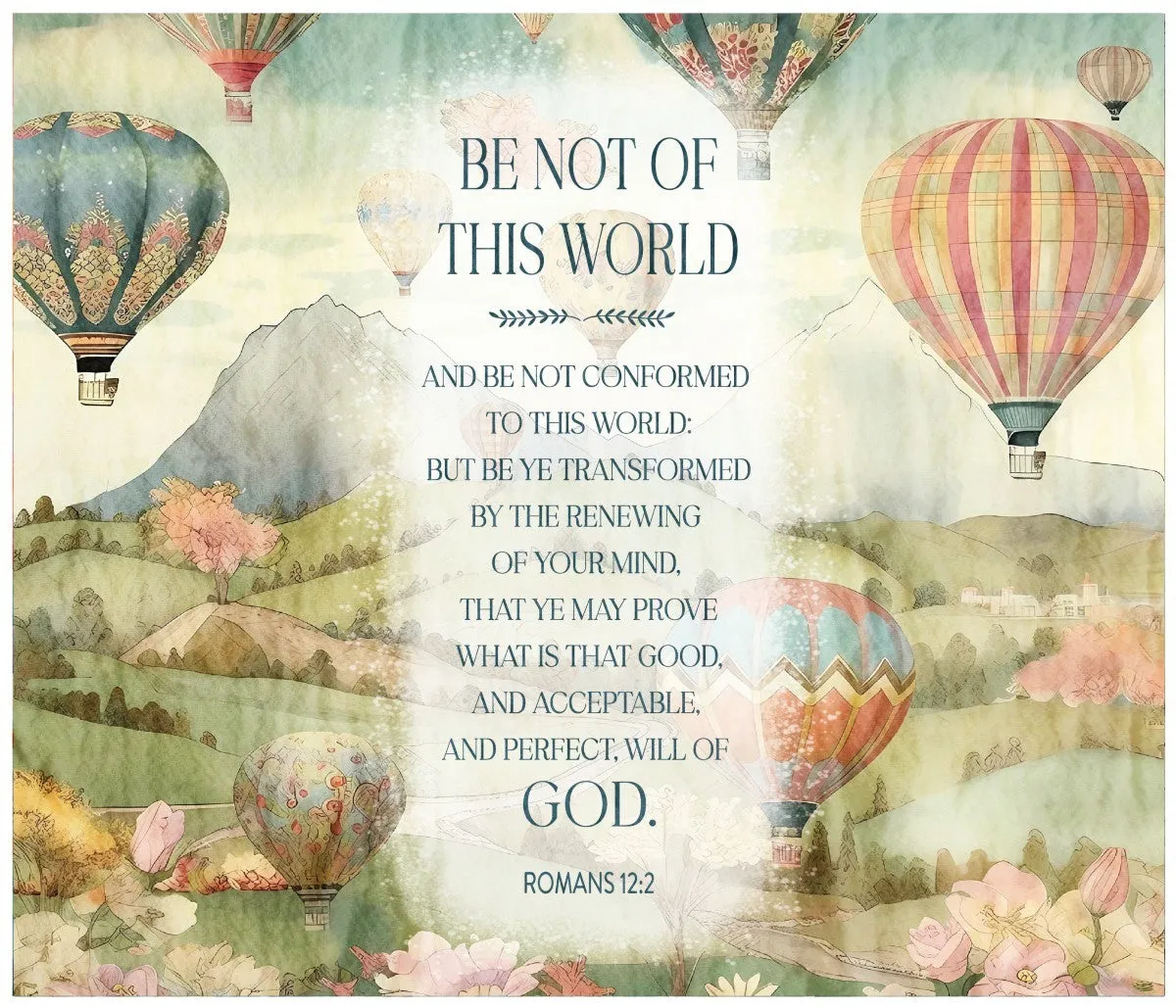 Be Not Of This World Romans 12 Cotton Fat Quarter Panel