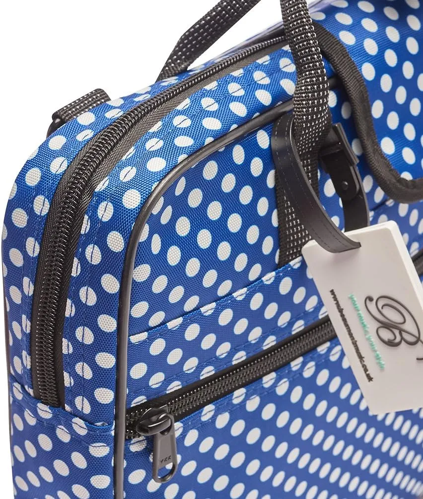 Beaumont Music Portfolio Bag "Blue Polka Dot" Sheet Music Bag - Music Folder For Sheet Music & Portfolio Bag - Music Bags For Piano Books & Conductor Batons