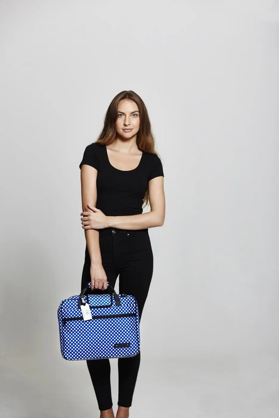 Beaumont Music Portfolio Bag "Blue Polka Dot" Sheet Music Bag - Music Folder For Sheet Music & Portfolio Bag - Music Bags For Piano Books & Conductor Batons