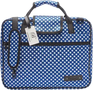 Beaumont Music Portfolio Bag "Blue Polka Dot" Sheet Music Bag - Music Folder For Sheet Music & Portfolio Bag - Music Bags For Piano Books & Conductor Batons