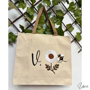 Bee Letter Blossom Tote Bag