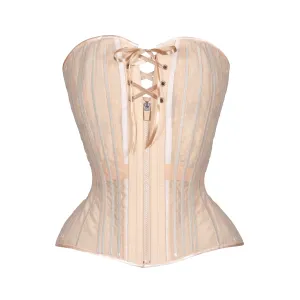 Beige Fine Mesh No Line Overbust Corset, New Hourglass Silhouette