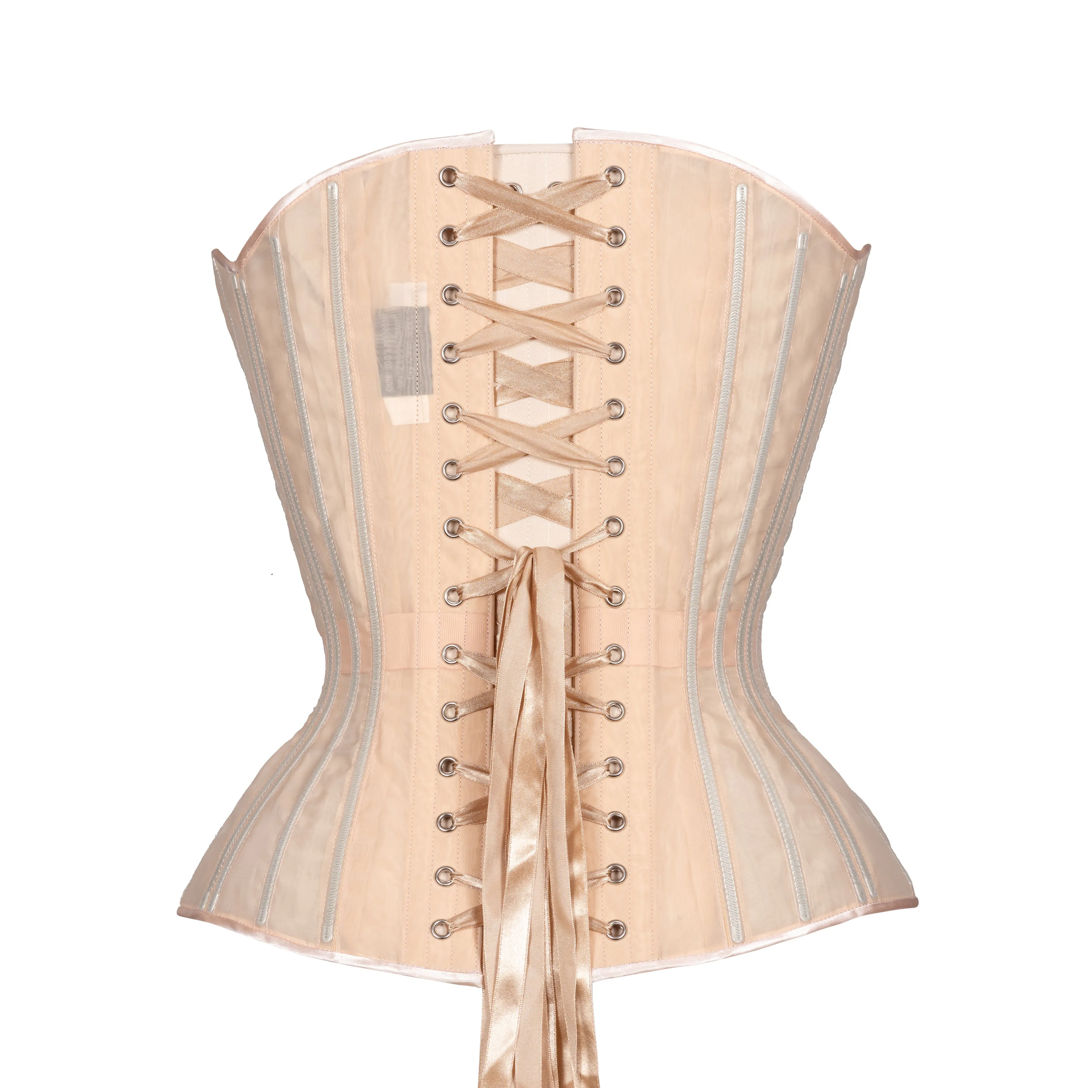Beige Fine Mesh No Line Overbust Corset, New Hourglass Silhouette