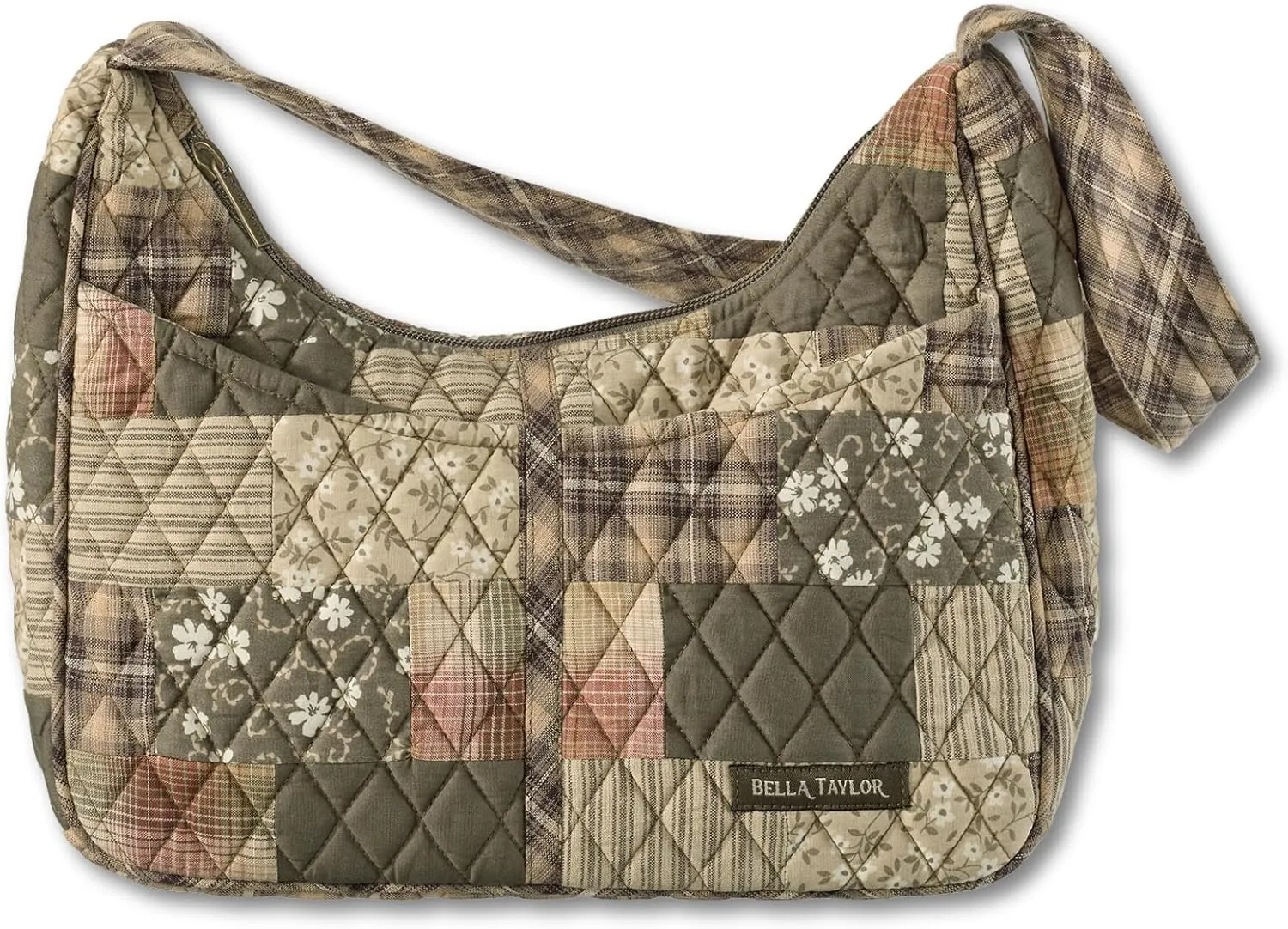Bella Taylor Blakely - Hobo Shoulder Bag for Women - Lightweight Quilted Fabric Purse with Pockets