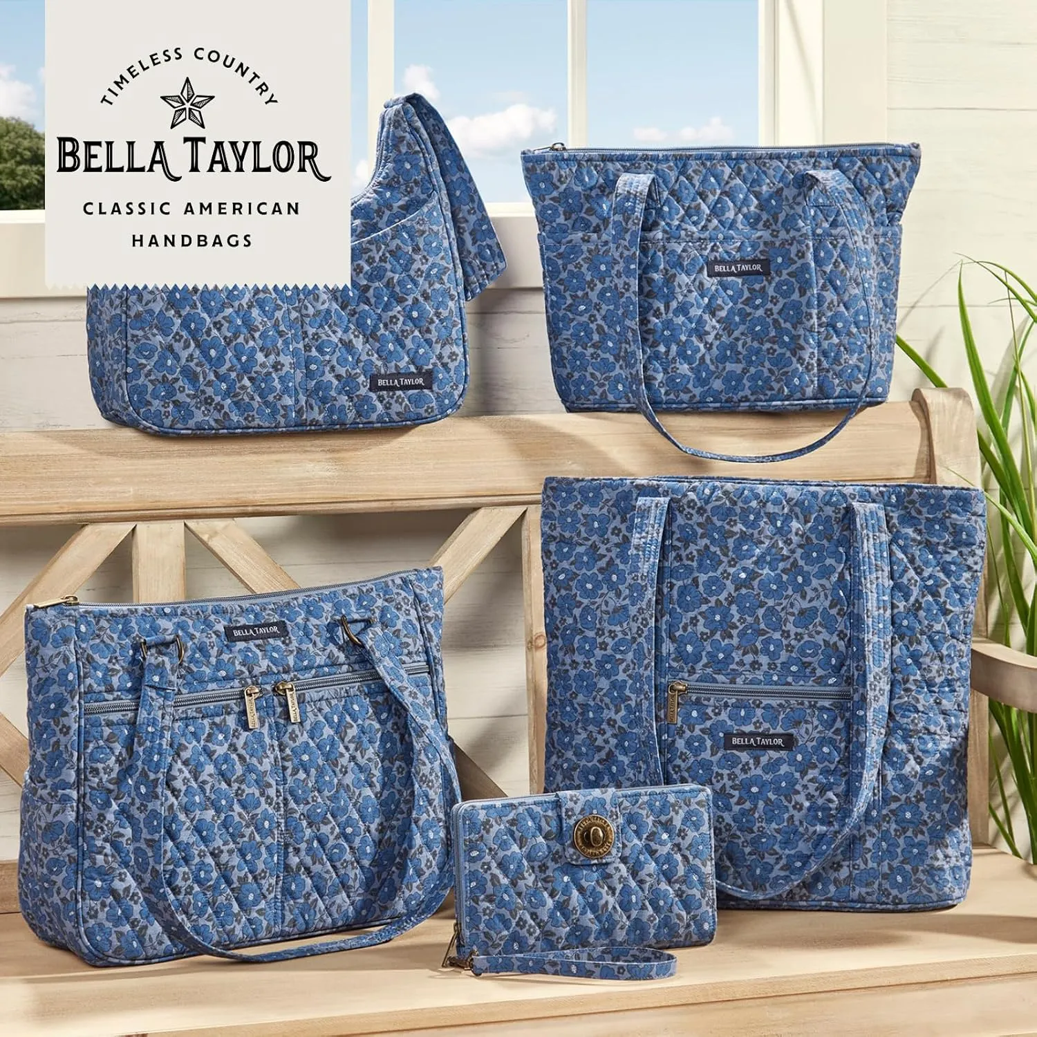 Bella Taylor Everyday Tote | Lightweight Quilted Fabric Handbags for Women