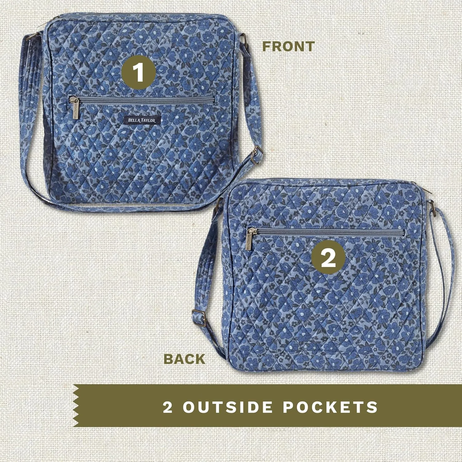 Bella Taylor Large Crossbody Purse for Women | Shoulder Bag with Adjustable Strap