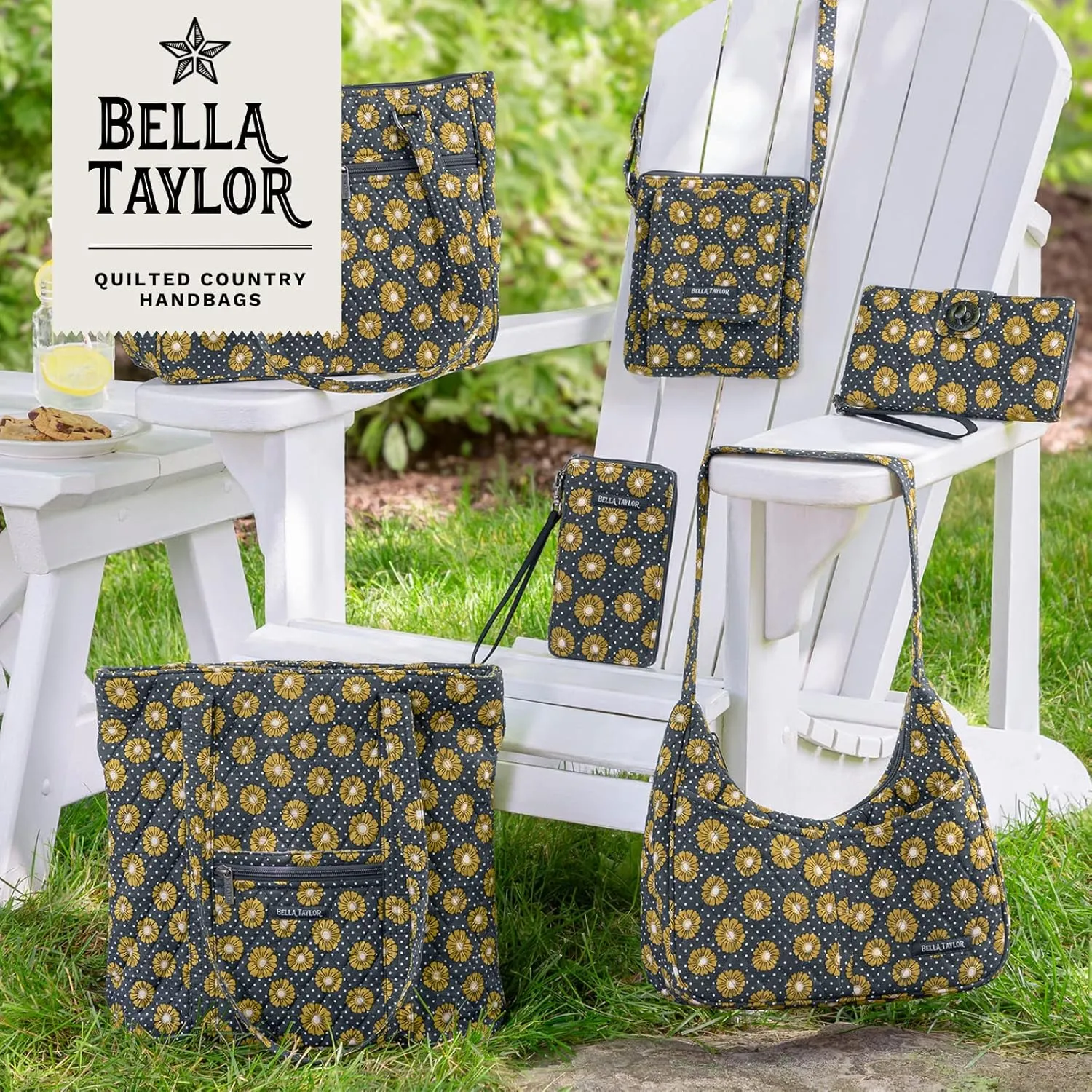 Bella Taylor Large Tote | Lightweight Quilted Fabric Tote Bags for Women