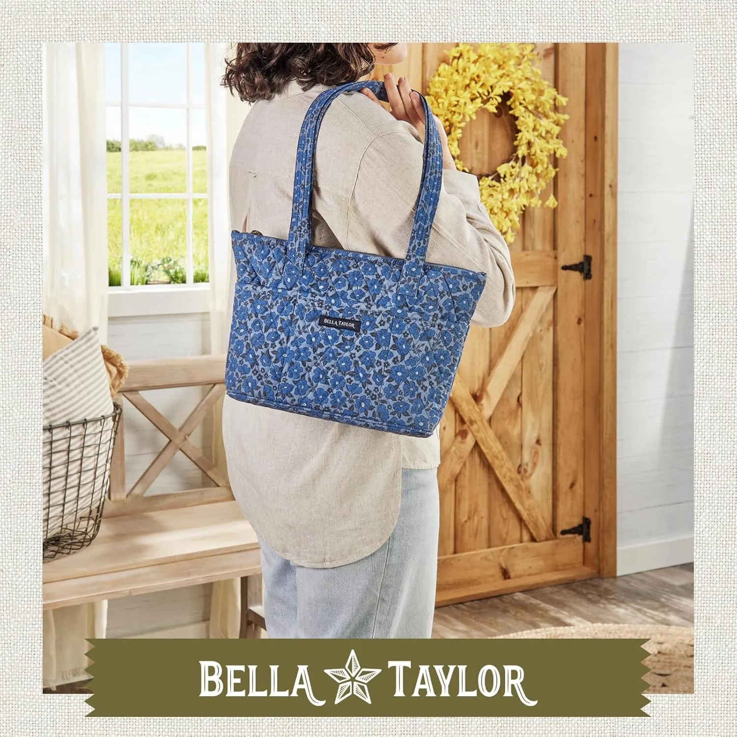 Bella Taylor Small Tote | Lightweight Quilted Fabric Purses for Women