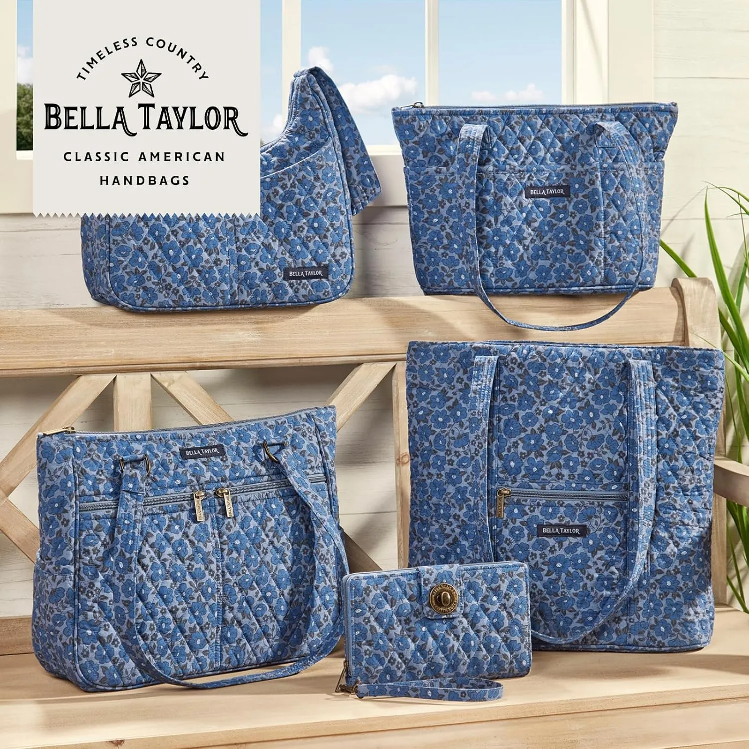 Bella Taylor Small Tote | Lightweight Quilted Fabric Purses for Women