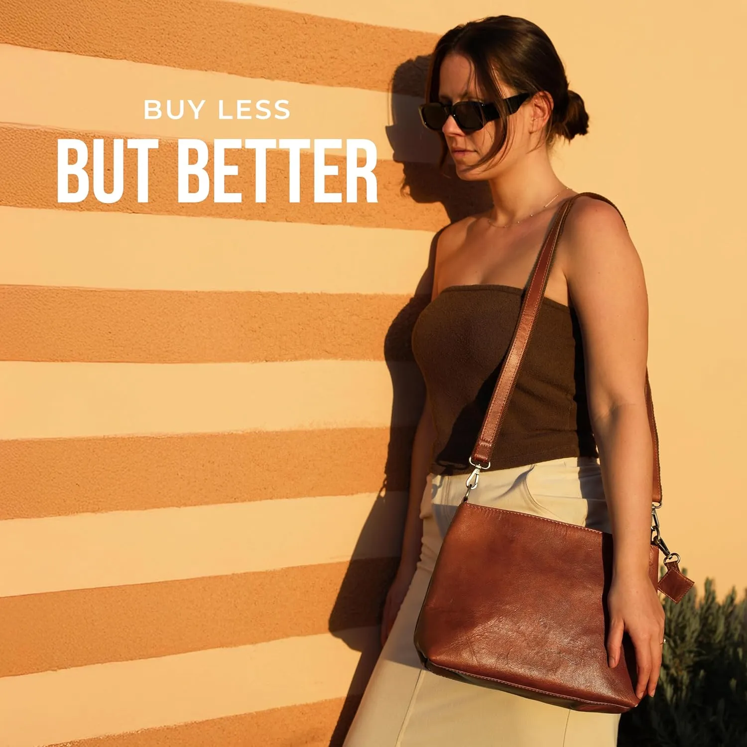 BERLINER BAGS Vintage Genuine Leather Shoulder Bag Marbella, Crossbody Purse for Women, Satchel Bag