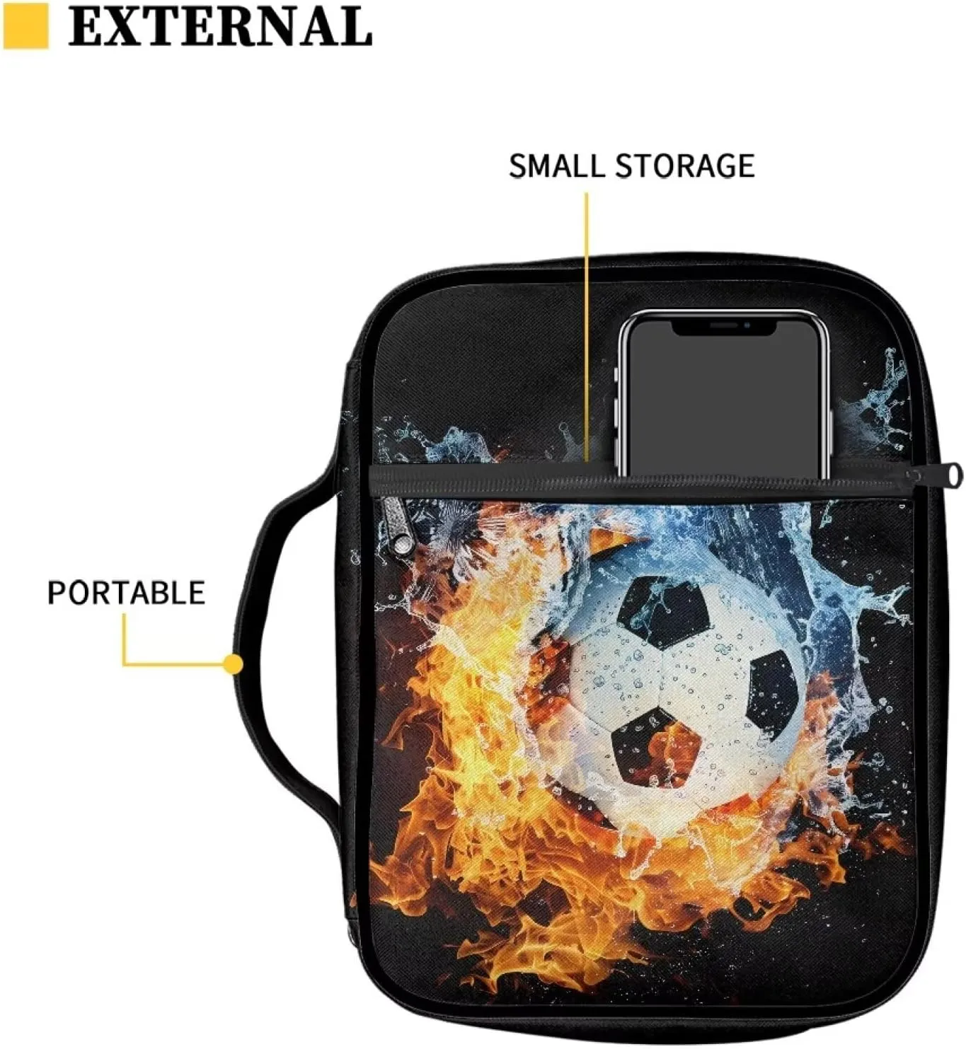 Bible Cover Bible Case for Men Women Zipper Book Carry Case Bible Protective Bag with Handle Portable Bible Bags