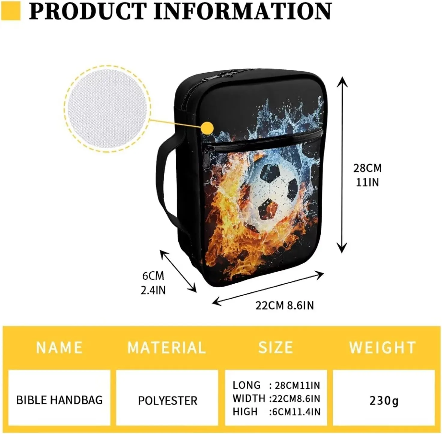 Bible Cover Bible Case for Men Women Zipper Book Carry Case Bible Protective Bag with Handle Portable Bible Bags