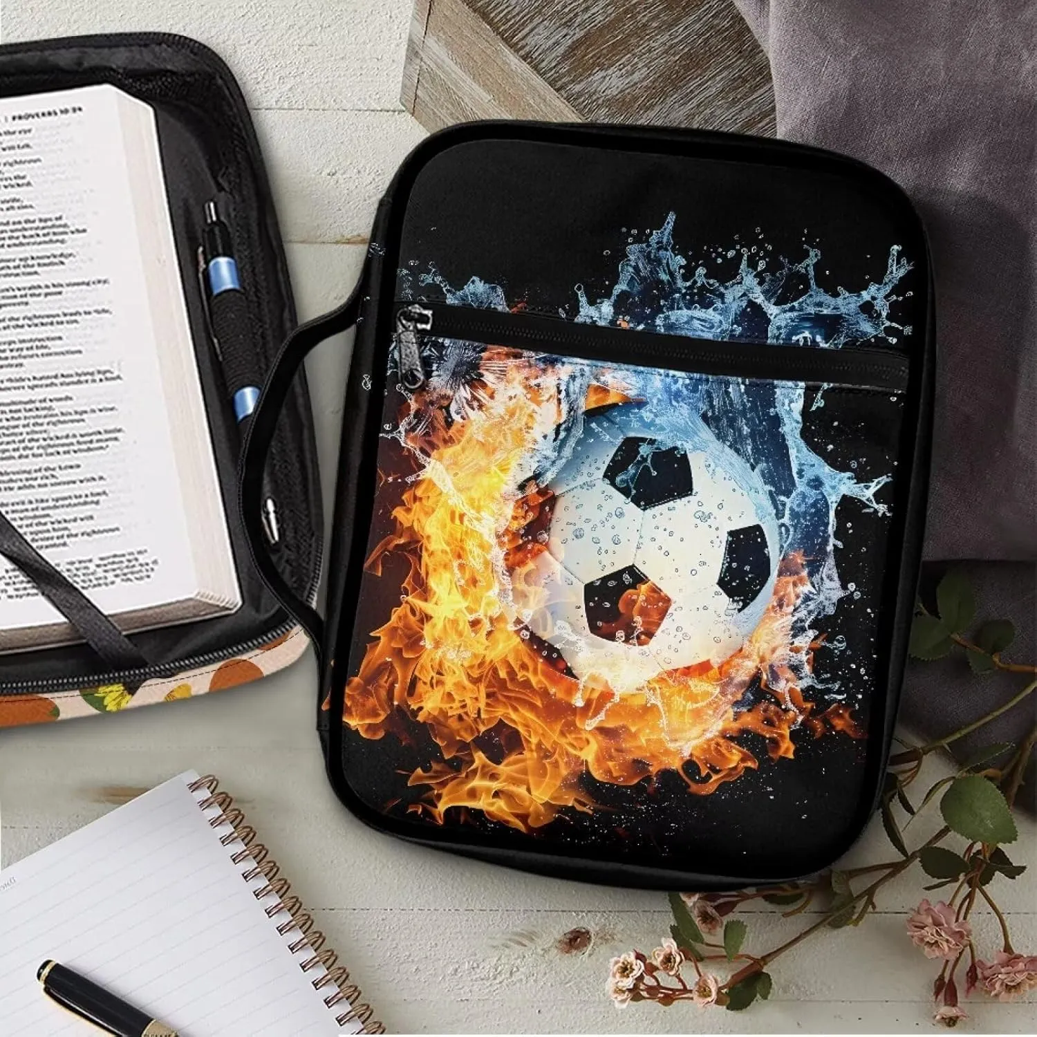 Bible Cover Bible Case for Men Women Zipper Book Carry Case Bible Protective Bag with Handle Portable Bible Bags