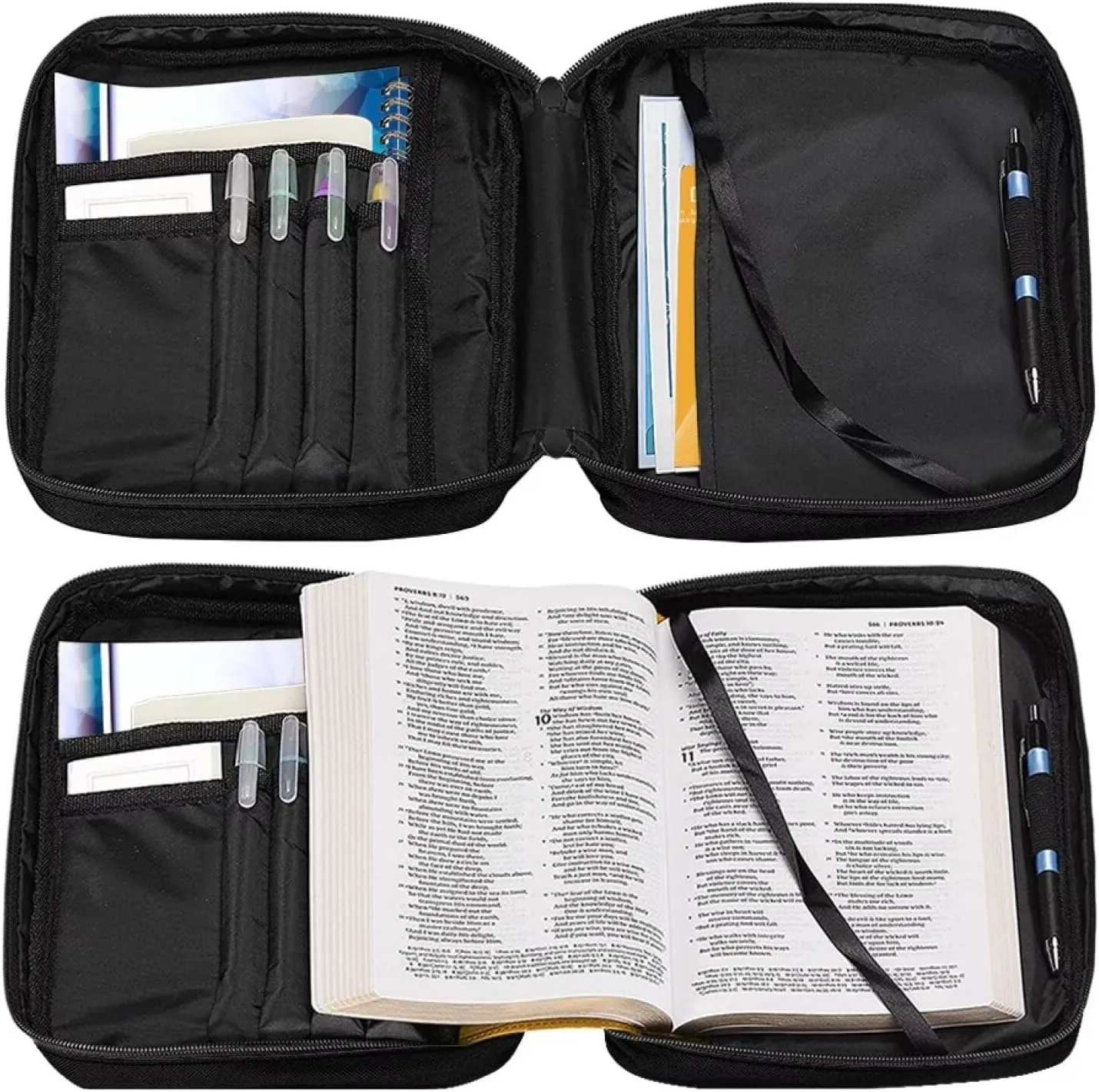 Bible Cover Bible Case for Men Women Zipper Book Carry Case Bible Protective Bag with Handle Portable Bible Bags