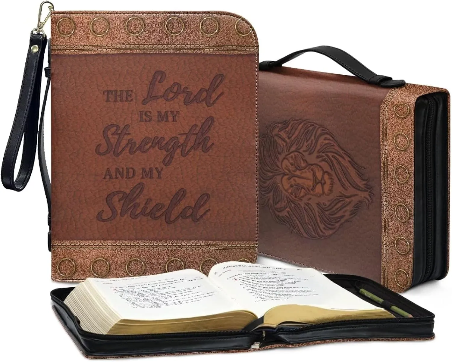Bible Cover Carrying Book Case Church Bag Bible Protective with Handle and Ribbon Gift for Lady Men L-2XL