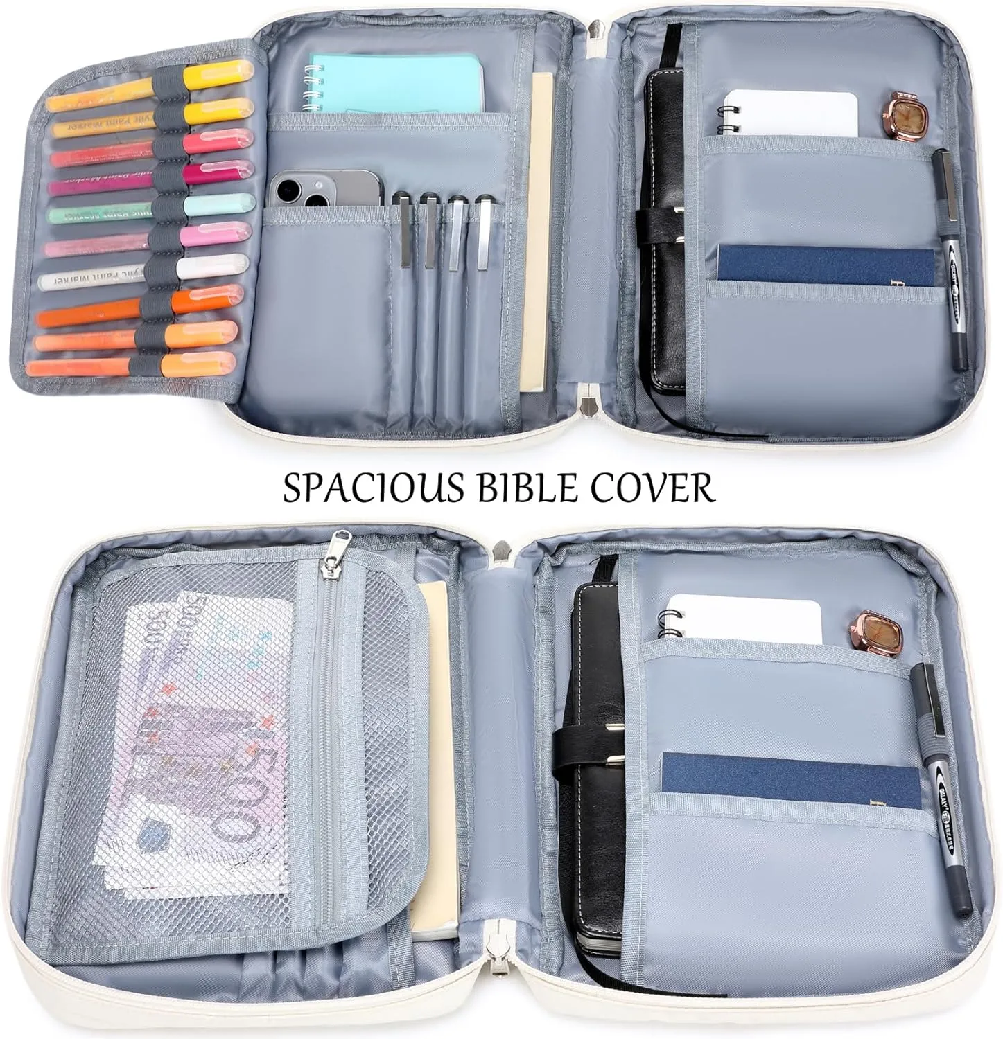 Bible Cover Case for Women, Bible Carrying Case for Women, Bible Bags for Women Organizer, Bible Study Supplies Gift for Women