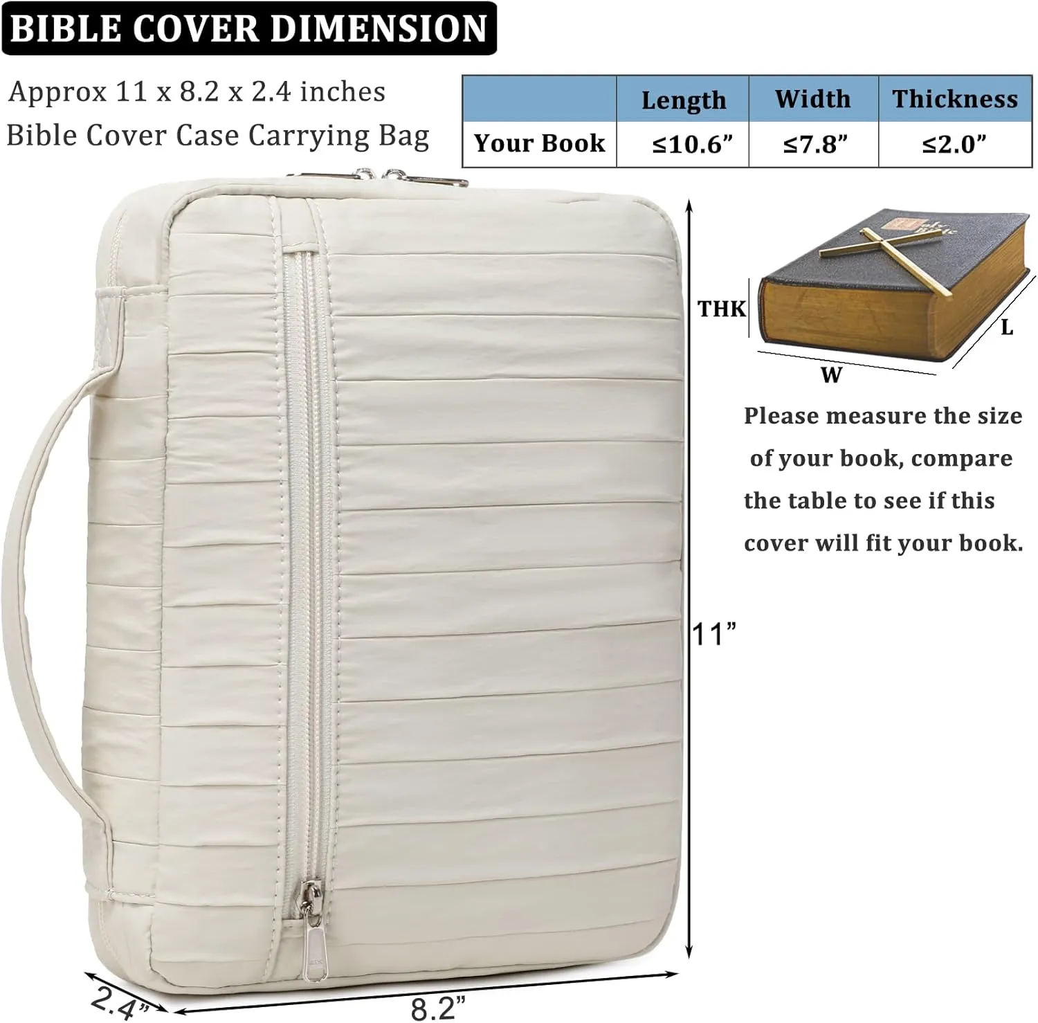 Bible Cover Case for Women, Bible Carrying Case for Women, Bible Bags for Women Organizer, Bible Study Supplies Gift for Women