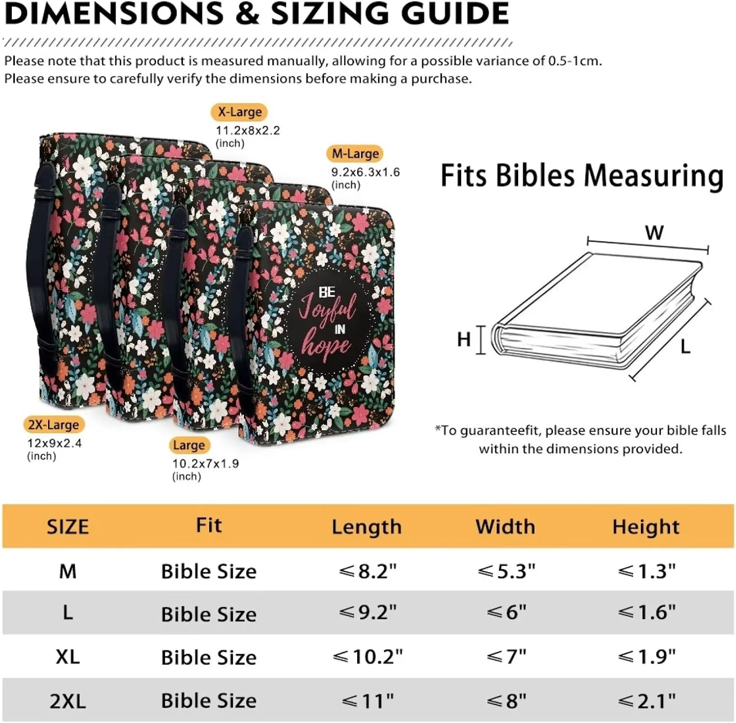 Bible Covers Bible Case for Women PU Leather Bible Bag Bible Holder Church Book Cover with Handle Built-in Pocket