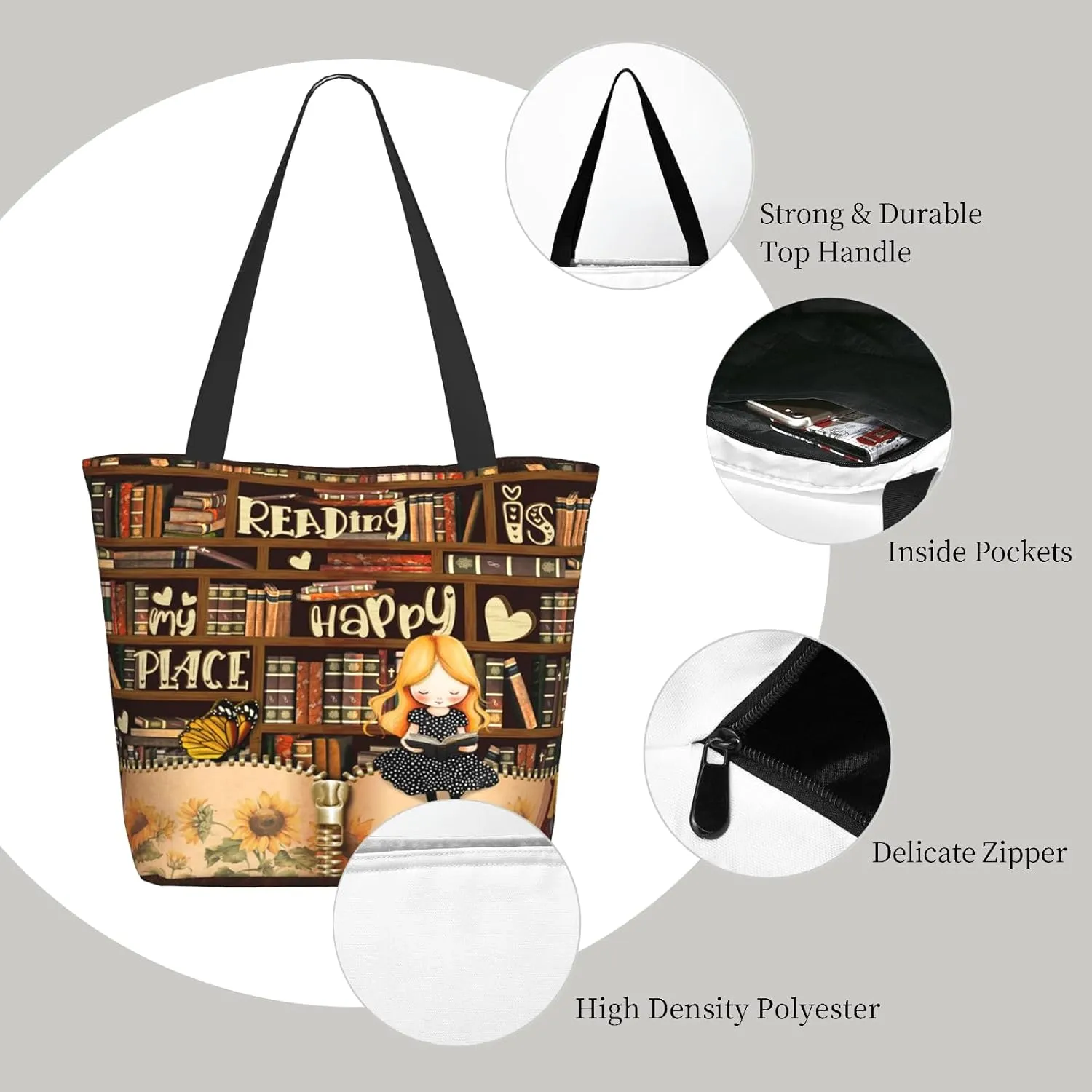 Bible Tote Bags for Women Christian Tote Bag Religious Church Bags for Women Organizer Christian Gift With Zipper
