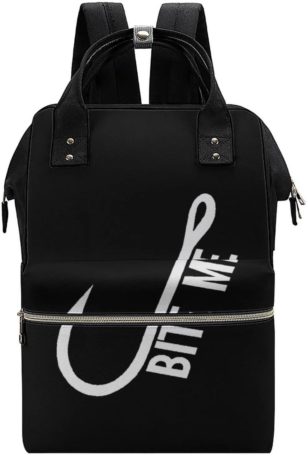 Bite Me Fishing Large Travel Bag Backpack Waterproof Bags for Women Back Pack with Bottle Pocket