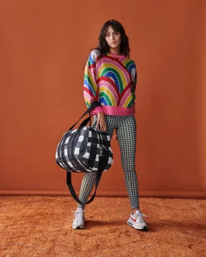 Black & White Gingham Duffle Bag