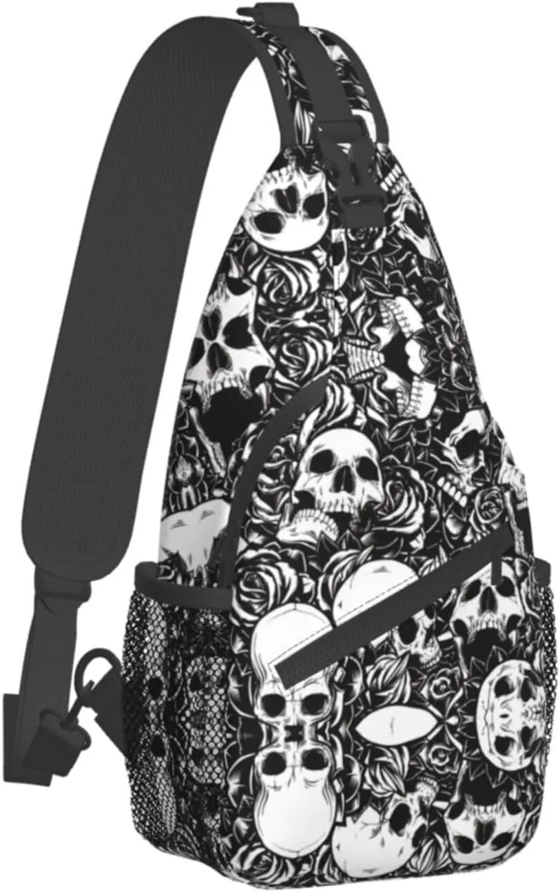 Black And White Soccer Ball Pattern Crossbody Bag Chest Shoulder Bag Small Casual Backpack Suitable For Women Men Hiking
