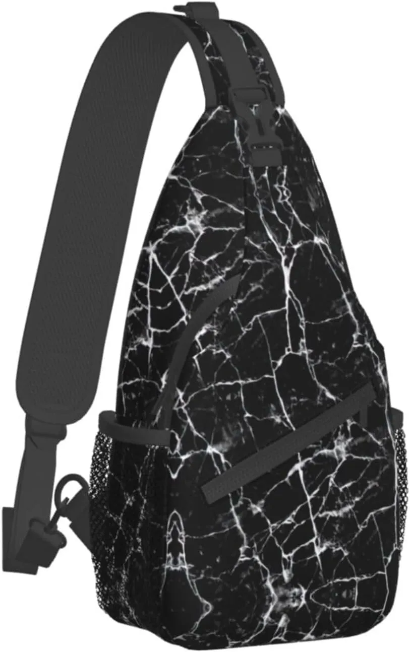 Black And White Soccer Ball Pattern Crossbody Bag Chest Shoulder Bag Small Casual Backpack Suitable For Women Men Hiking