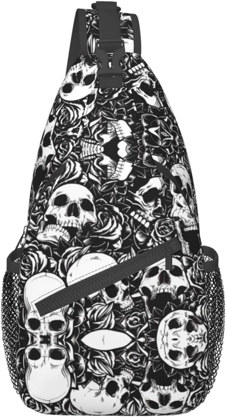 Black And White Soccer Ball Pattern Crossbody Bag Chest Shoulder Bag Small Casual Backpack Suitable For Women Men Hiking