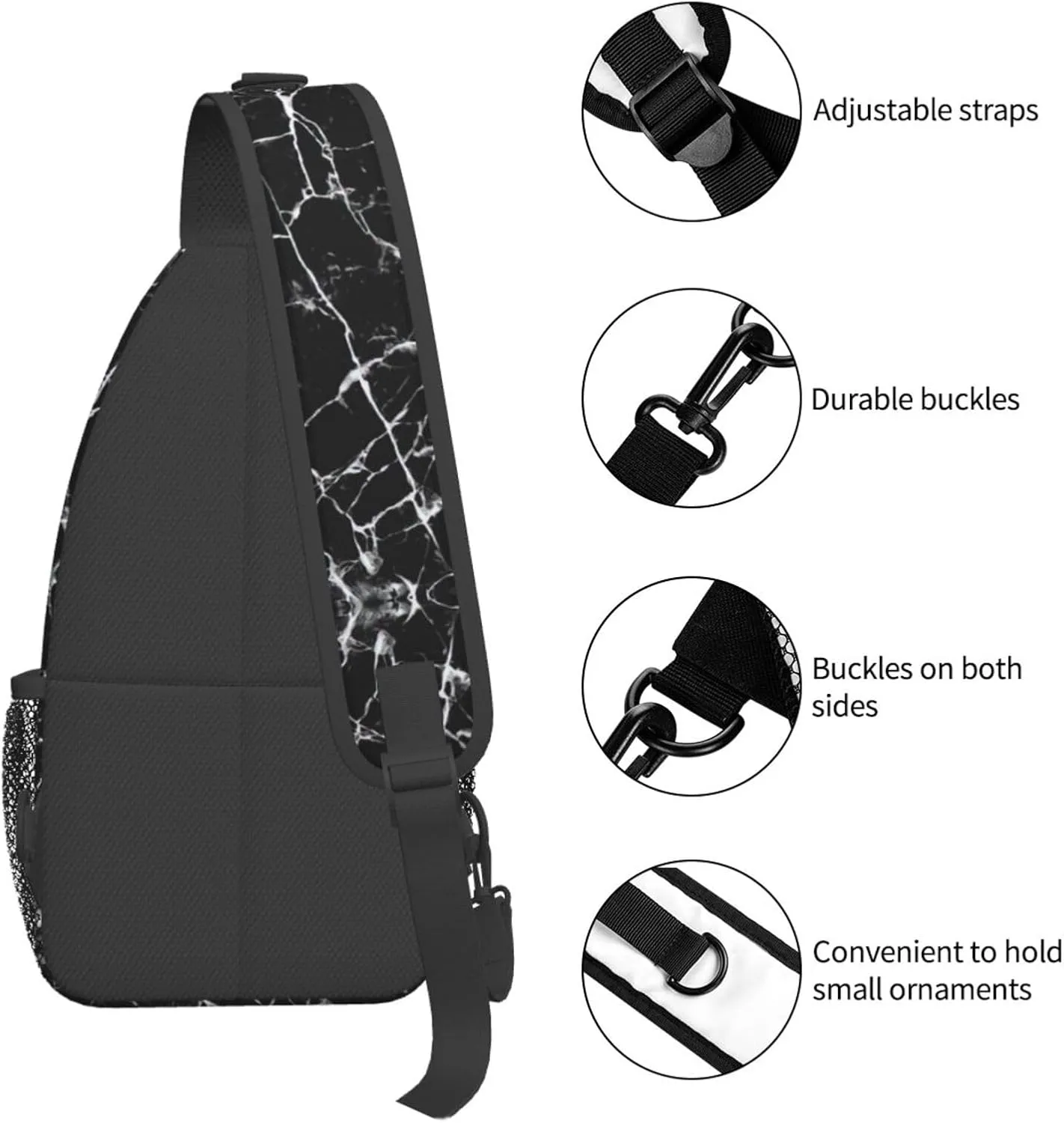 Black And White Soccer Ball Pattern Crossbody Bag Chest Shoulder Bag Small Casual Backpack Suitable For Women Men Hiking