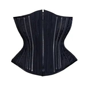 Black Fine Mesh No Line Corset, Hourglass Silhouette, Regular