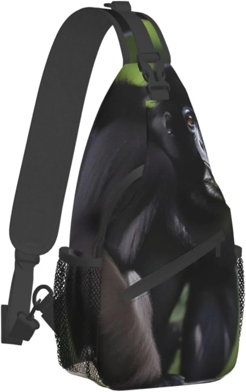 Black White Marble Texture Crossbody Bag Chest Shoulder Bag Small Casual Backpack Suitable For Women Men Hiking