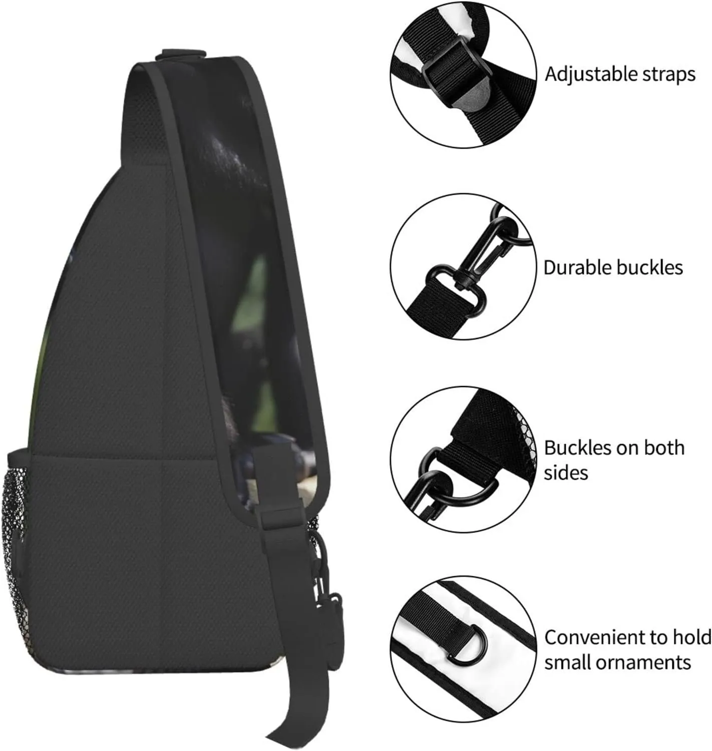 Black White Marble Texture Crossbody Bag Chest Shoulder Bag Small Casual Backpack Suitable For Women Men Hiking