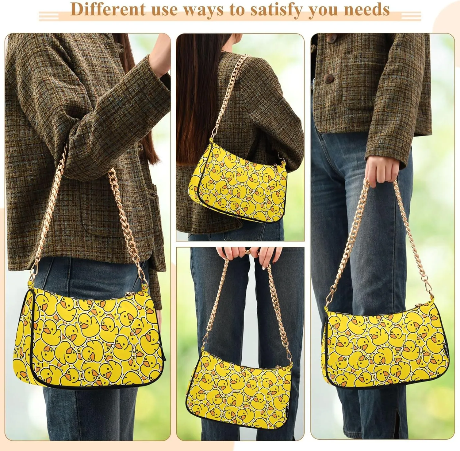 Black White Penguin Cute Purse Bag Hobo Formal Purse Women Small Handbag Chain Shoulder Strap